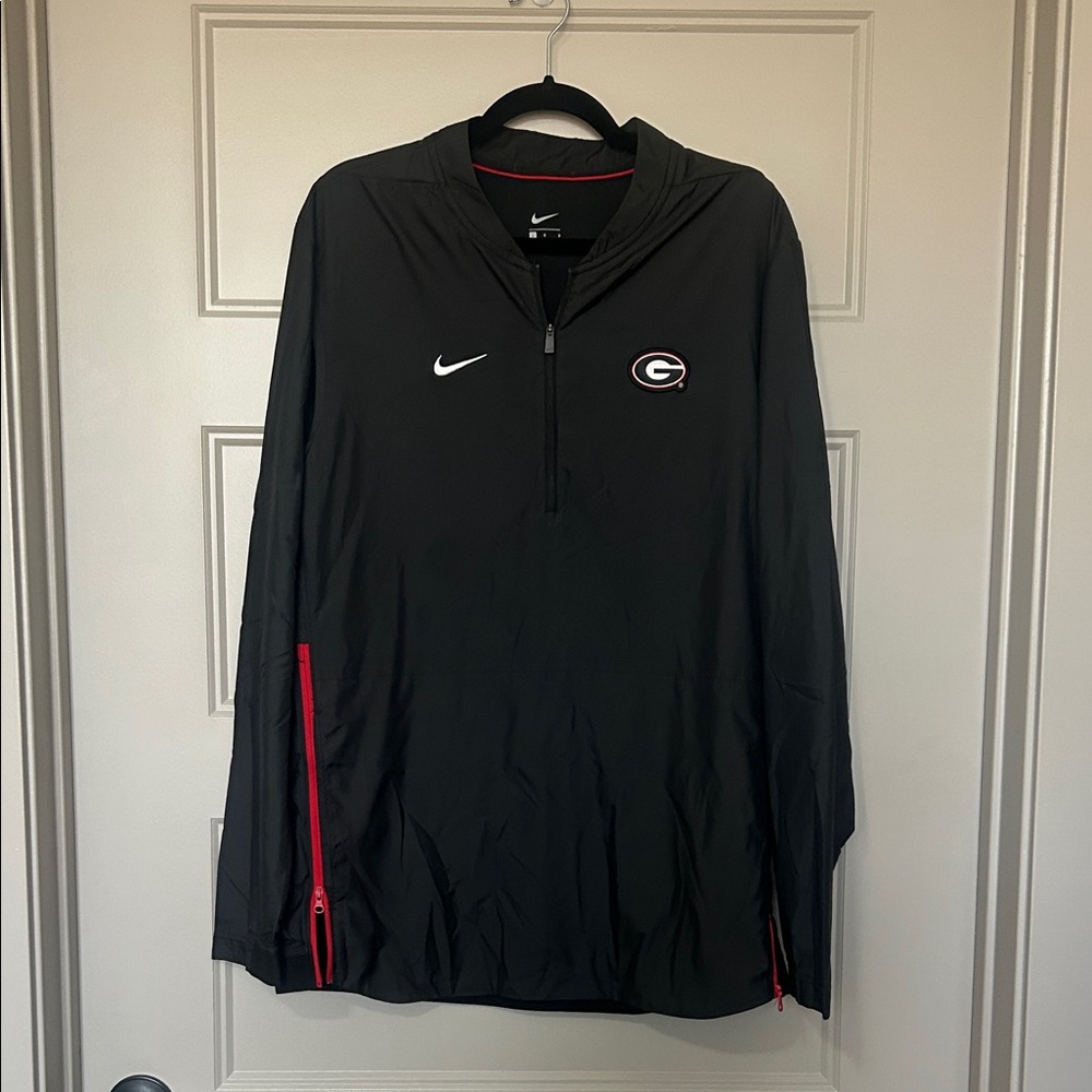 Nike Georgia Black Half-Zip Pullover Windbreaker Georgia Bulldogs Large red